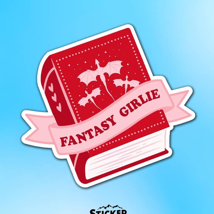 Fantasy Girlie Book Vinyl Sticker for wholesale by Sticker Lodge