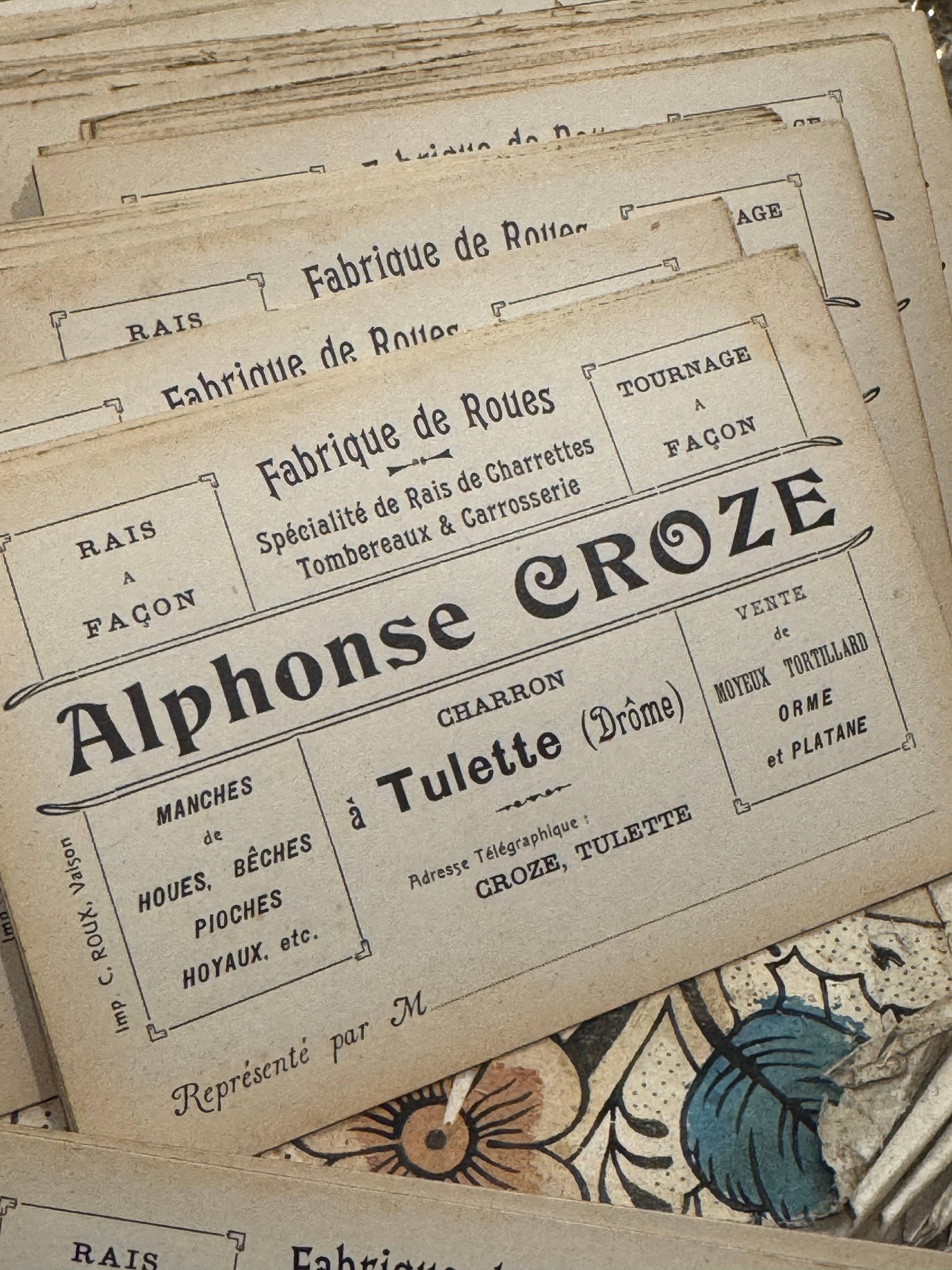 Monahan Papers - Wholesale Craft Supplies - RARE Antique French Business Cards in bundles of 5 1