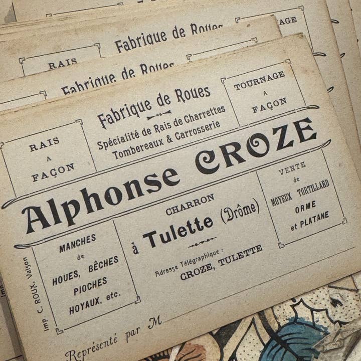 Monahan Papers - Wholesale Craft Supplies - RARE Antique French Business Cards in bundles of 5 1