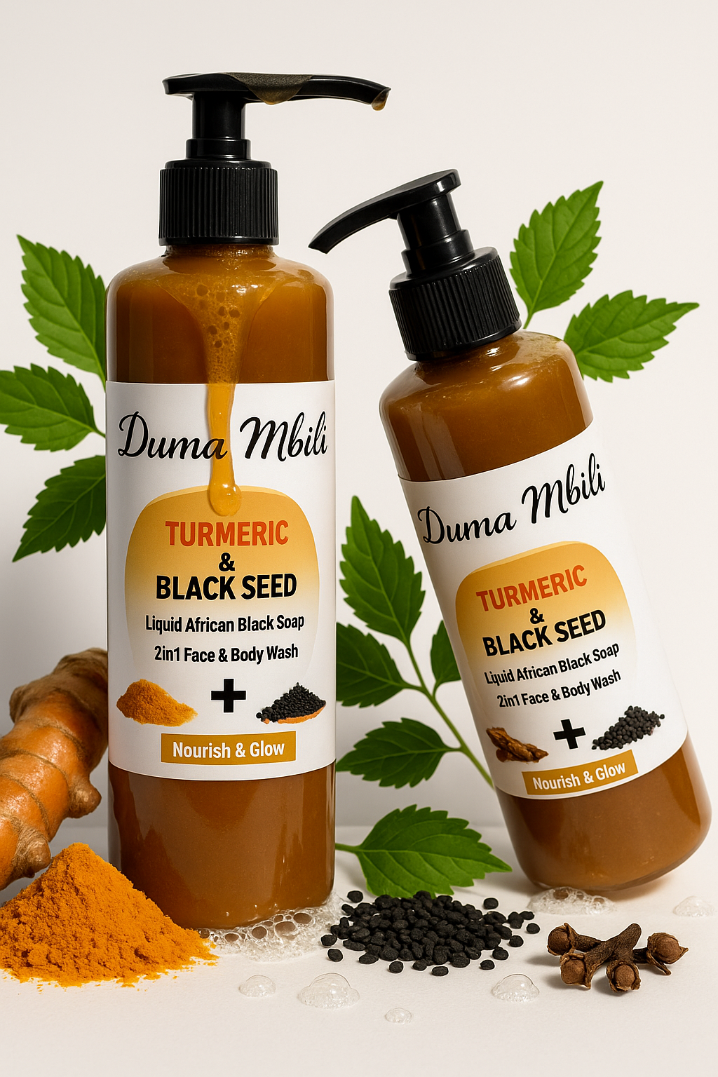 Duma Mbili – wholesale Body wash/shower gel – Turmeric & Black Seed African Black Soap1