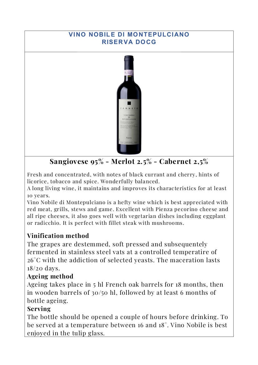 Metina SAS - Wholesale Red Wine - Vino Nobile di Montepulciano Riserva Az.Agr. Reed 75 cl.2