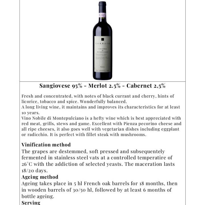 Metina SAS - Wholesale Red Wine - Vino Nobile di Montepulciano Riserva Az.Agr. Reed 75 cl.2
