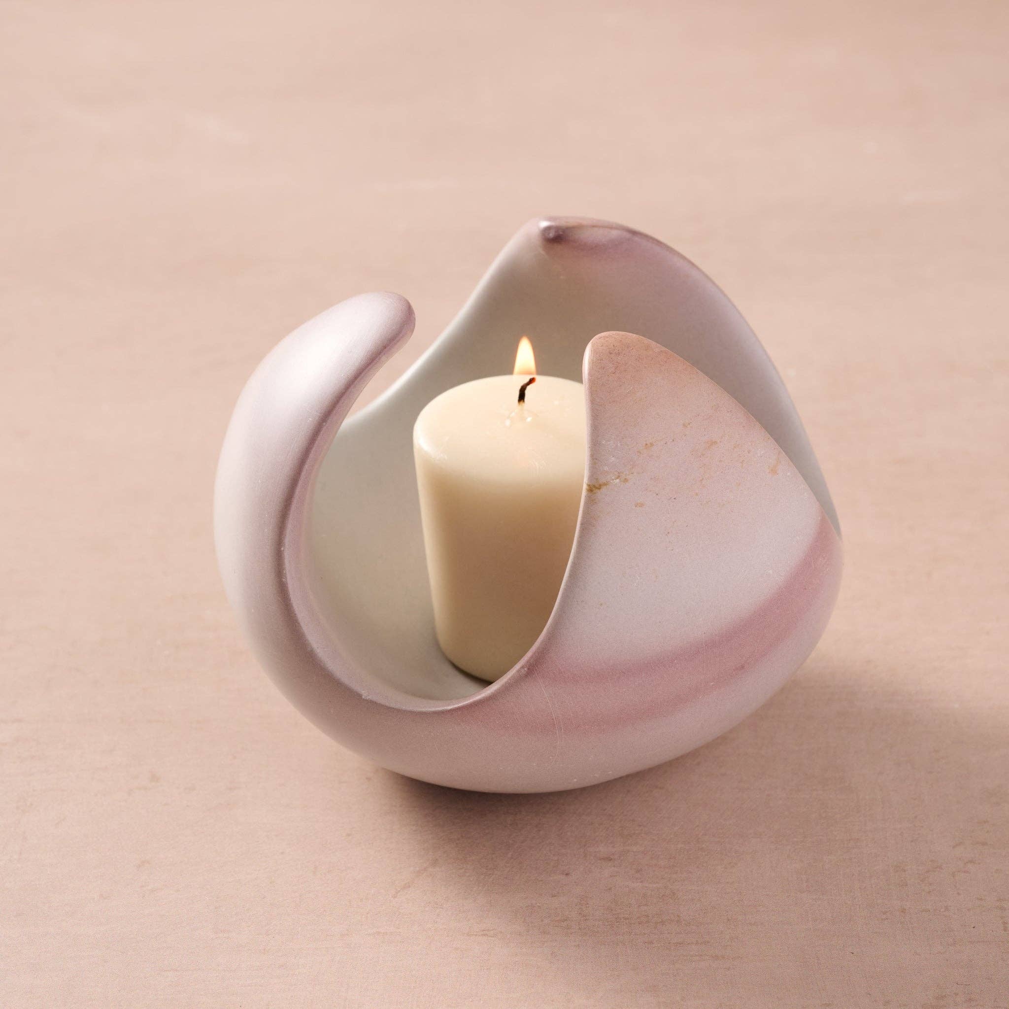 Ten Thousand Villages - Wholesale Candle Holder - Maua Lotus Soapstone Tealight Holder0