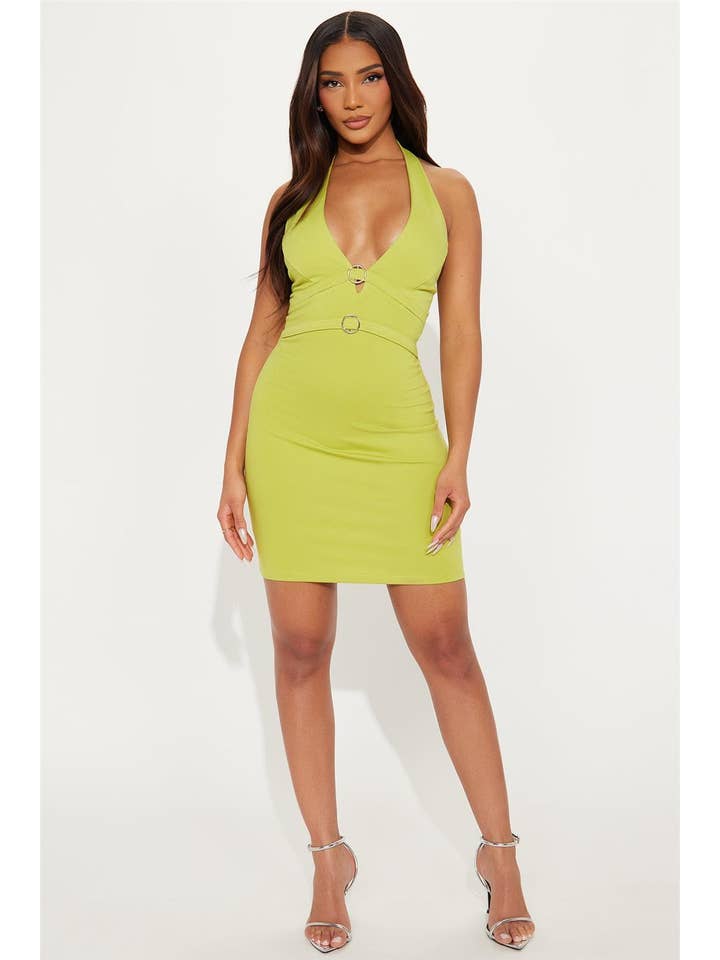 5besties inc - Wholesale Dress - Women's - HALTER NECK MINI DRESS