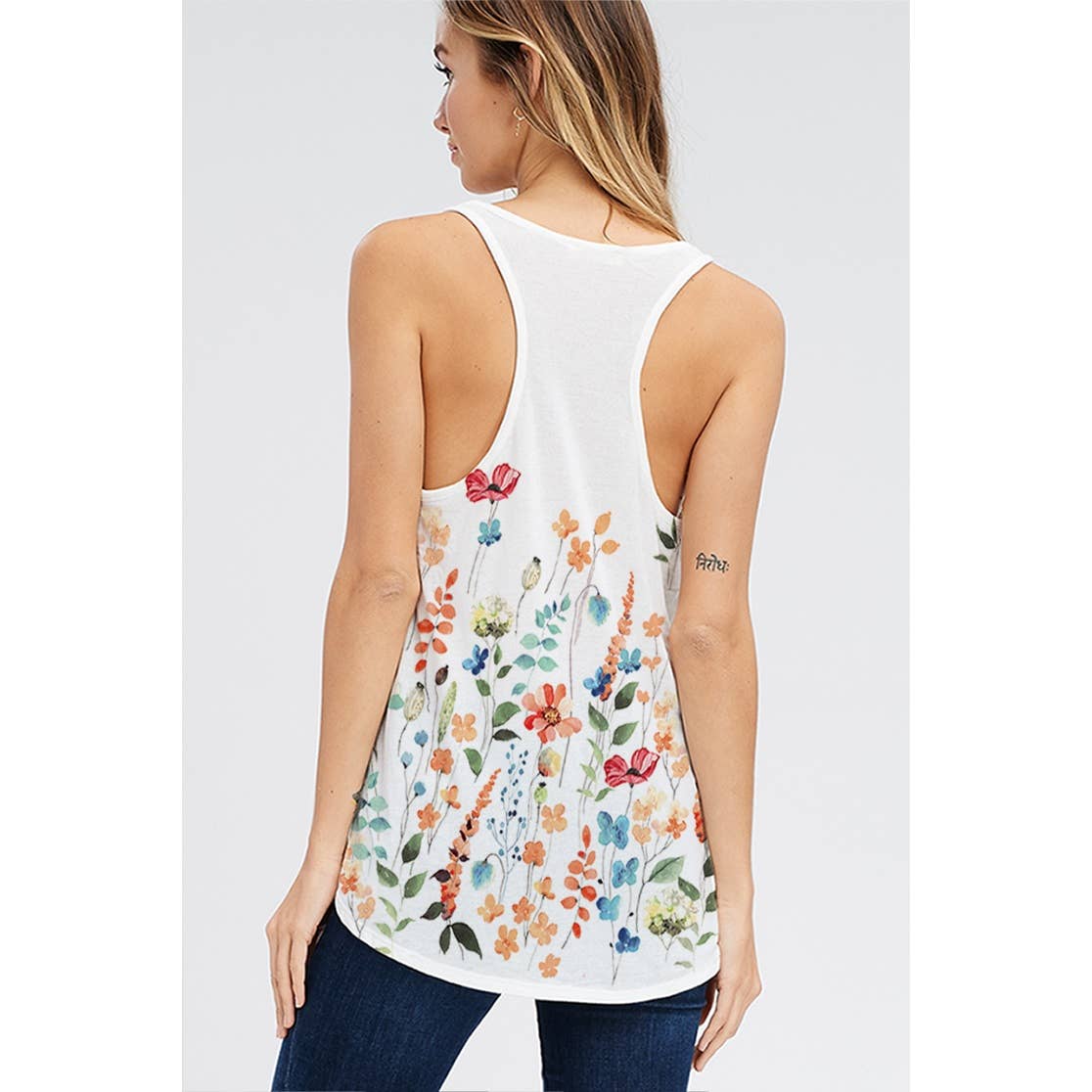 Phil Love – Tops – Mulher por atacado – Tampo do tanque de impressão floral8