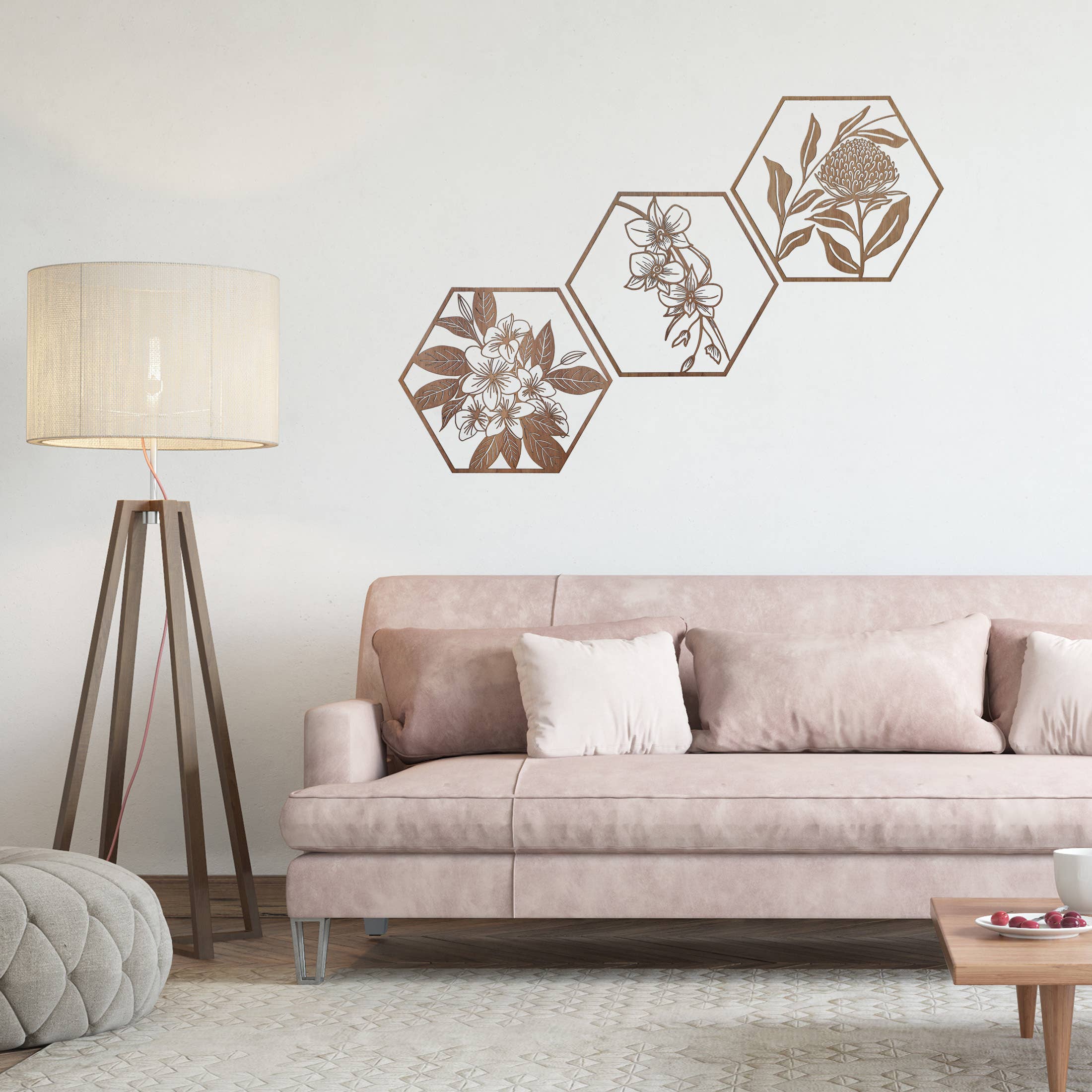 Straya Art - Vente Décoration murale - Art mural hexagonal Waratah4