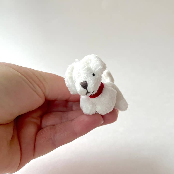 Small Plush Puppy Dog Dollhouse Bag Charm Craft for wholesale by The Gifted Rat