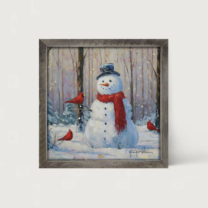 ginger blue - Wholesale Christmas Wall Art - Snowman with Cardinals13