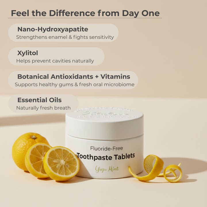 Tidalove - Wholesale Toothpaste - Fluoride-Free Yuzu Mint Toothpaste Tablets — 1 Month4