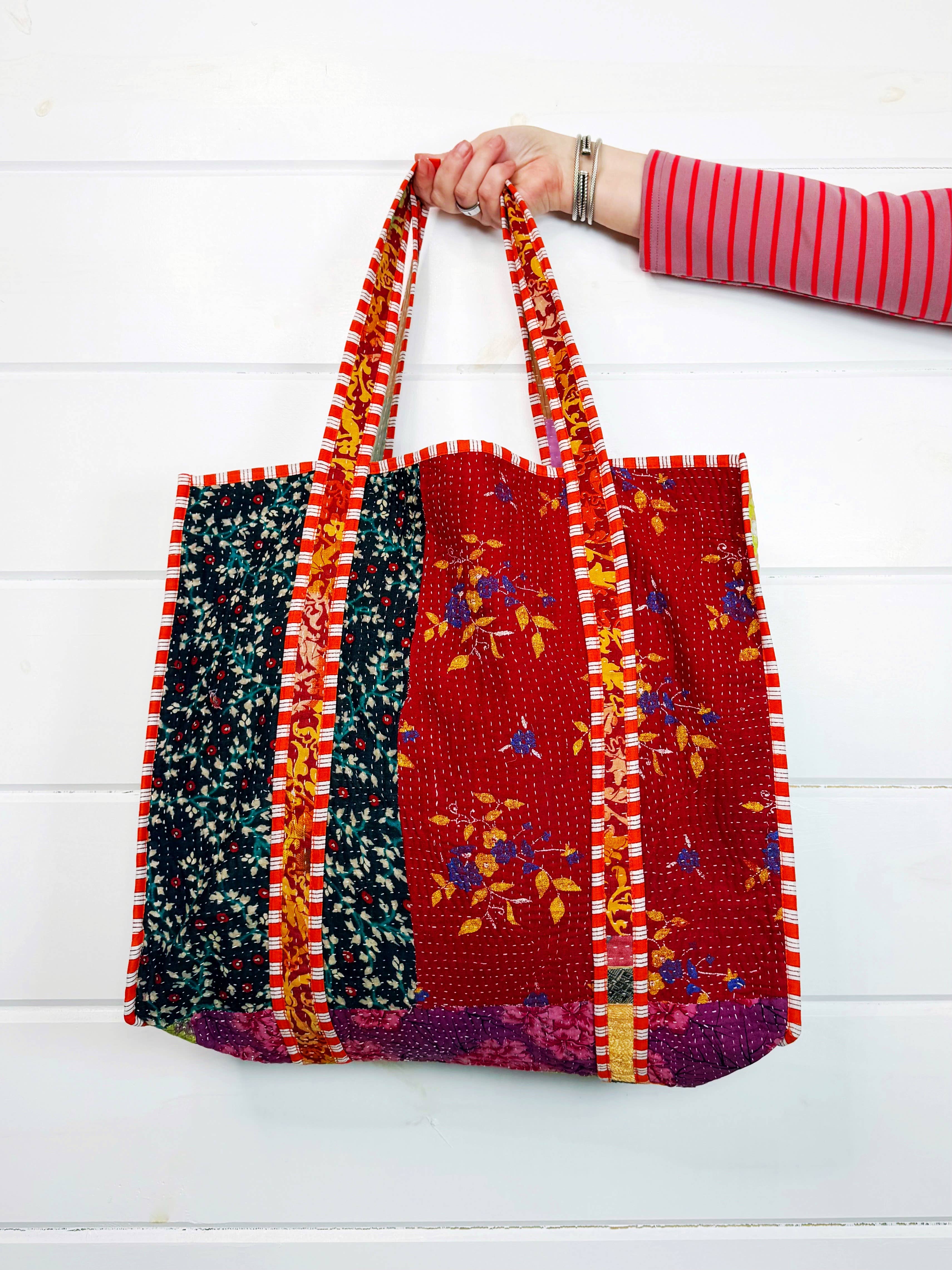 Folklore Couture - Wholesale Tote Bag - Women's - Kantha Tote Bags | Handmade Quilted Cotton Totes6