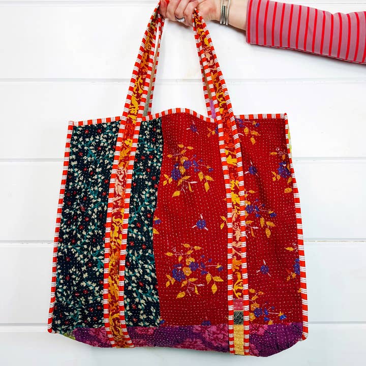 Folklore Couture - Wholesale Tote Bag - Women's - Kantha Tote Bags | Handmade Quilted Cotton Totes6