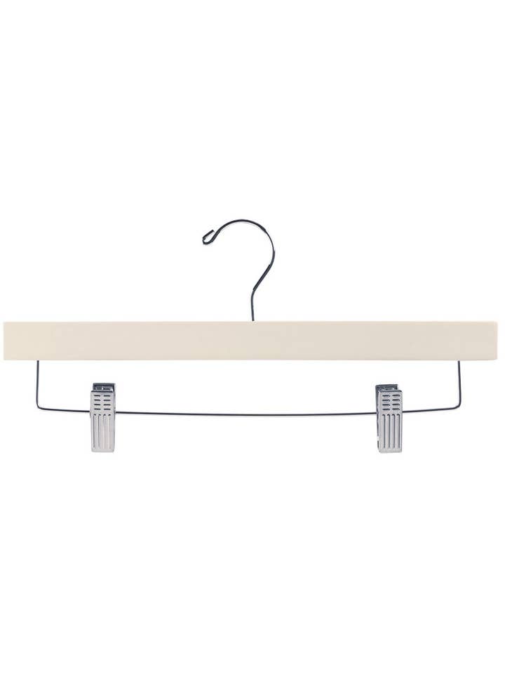 14" Ivory Skirt And Pants Hangers - Case of 50 for wholesale by Store Supply Warehouse
