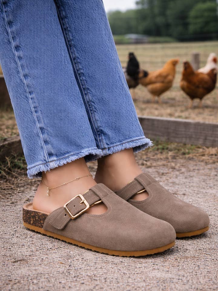 Træsko Flad Slip On Mikrofiber Maryjane Komfort for engroshandel hos Azarayah