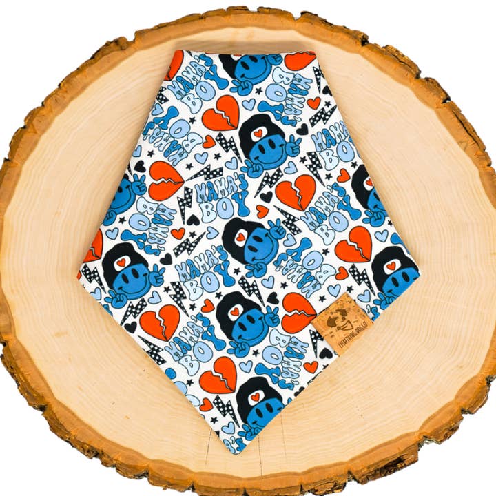 Smiley Mama's Boy - Pet Bandana, Tie On, Dog Bandana for wholesale by Everything Doggo