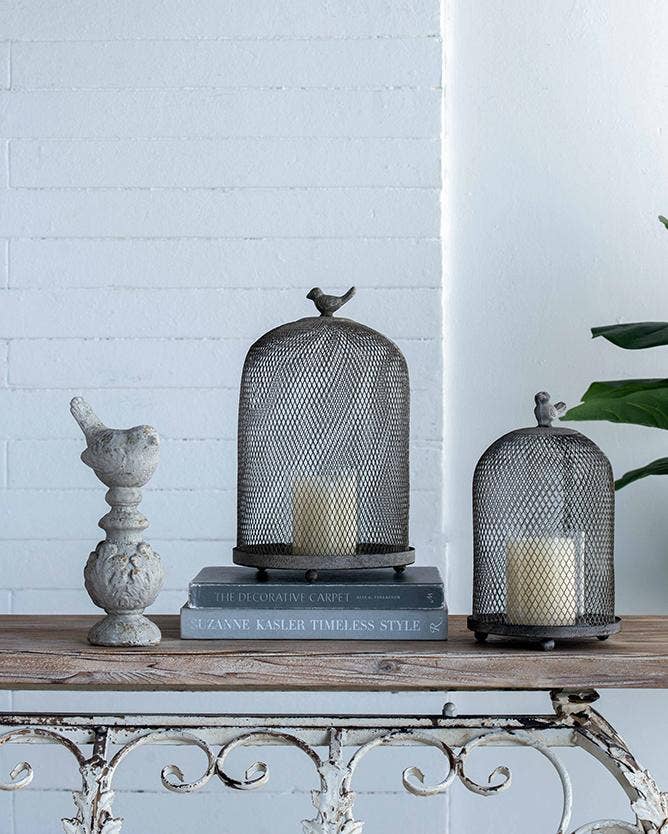 A&B Home Group Inc. - Wholesale Candle holder - S/2 Sparrow Antique Mesh Candle Holders - Gray9
