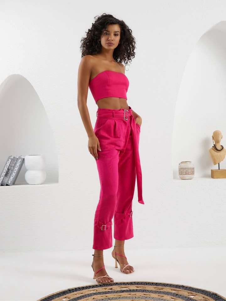 LUMINA ELIGMA - Vente Pantalon – femme - Pantalon Matador - Fuchsia2