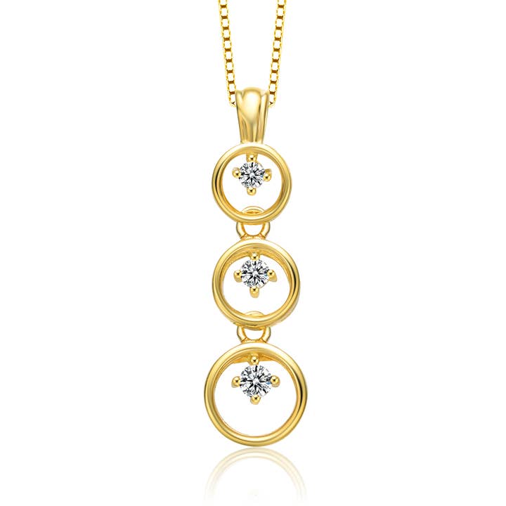 C.Z 3 CIRCLE PENDANT(1169) for wholesale by Genevive