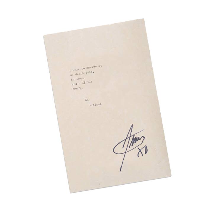 Atticus Poetry - Wholesale Book - Adult - "Late In Love" Typed + Signed Poem by Atticus Poetry