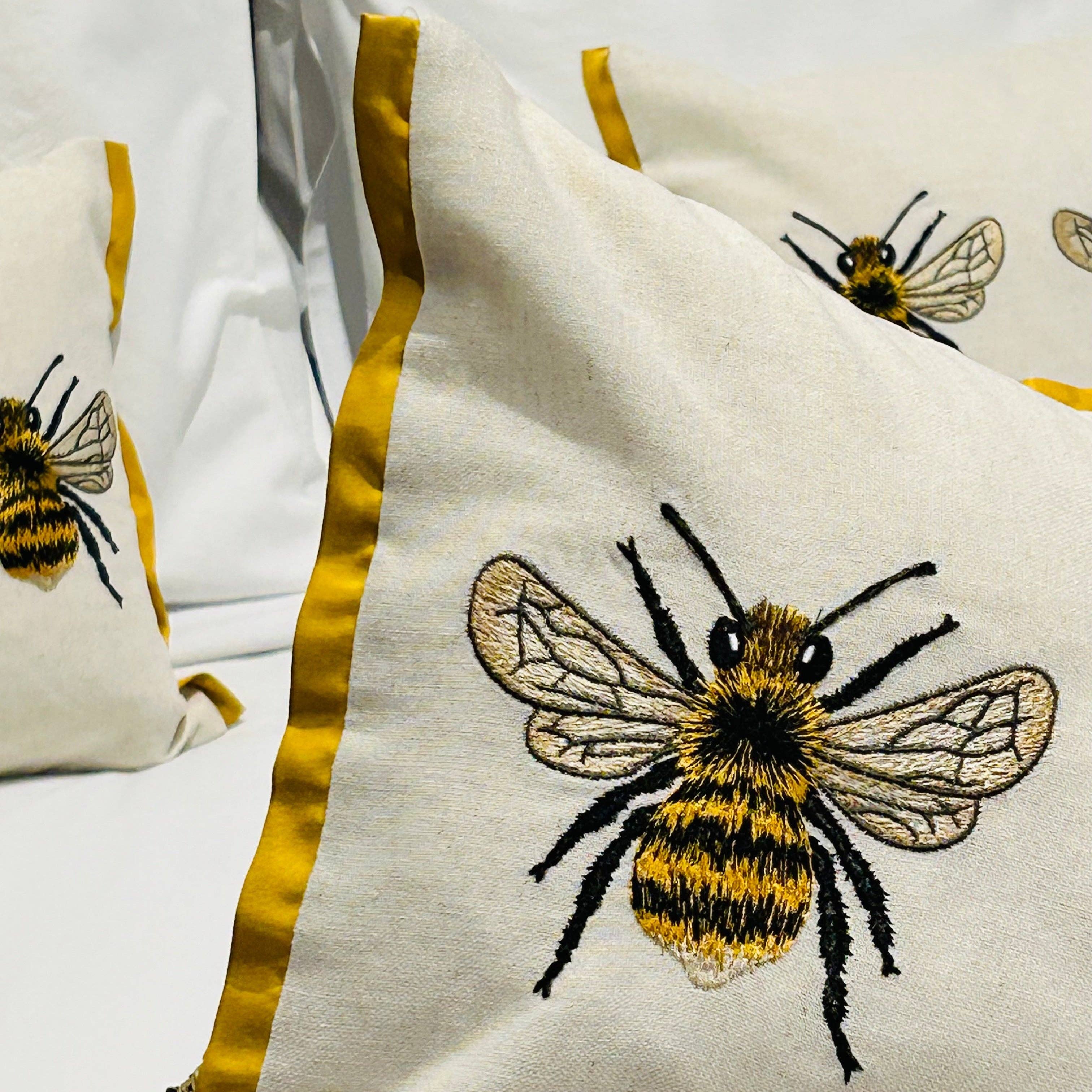 Pollen Sisters - Wholesale Throw/Decorative Pillow - Embroidered Bee Cushion1