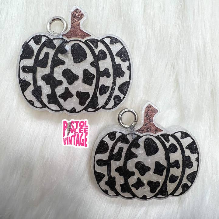 Cowprint Pumpkin Freshie Vent Clips for wholesale by Pistol Lee Vintage