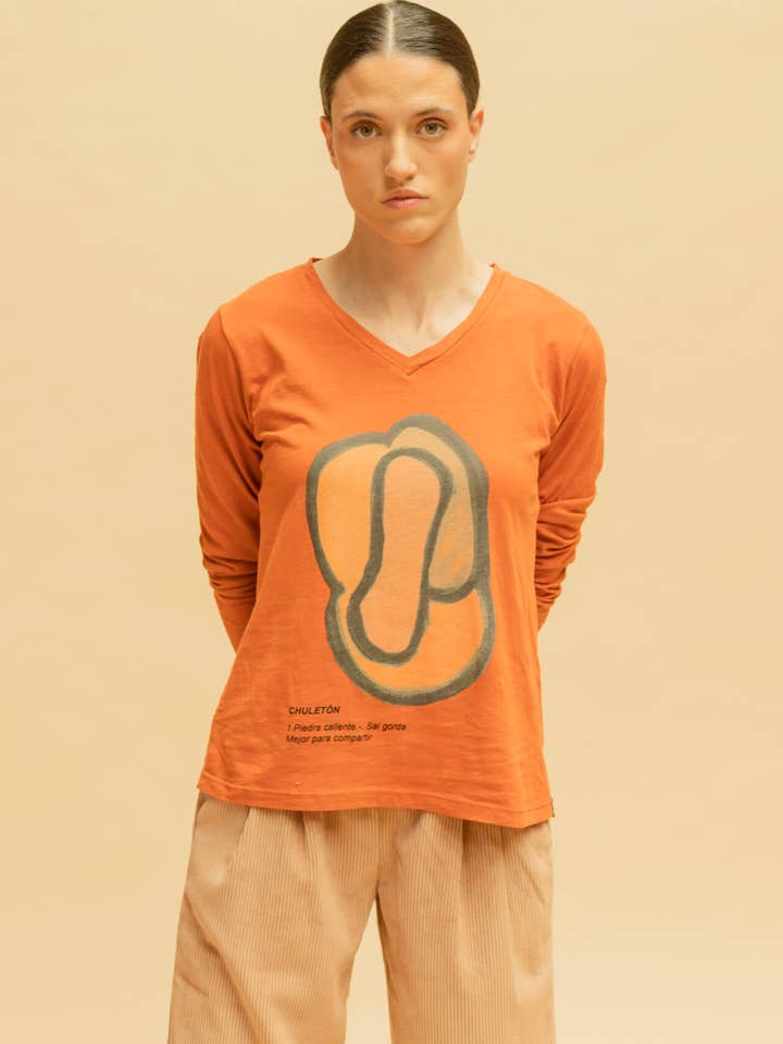 Long-sleeve Chuletón T-shirt for wholesale by PAN Producto Básico
