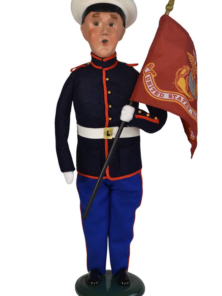 Byers' Choice Ltd. Marine Man w/ Flag 5671 for wholesale by Byers Choice