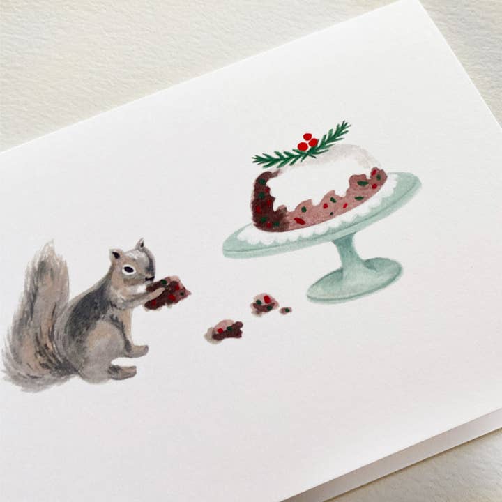 Emilie Simpson Art & Design - Wholesale Christmas Card - Fruitcake Thief Card1