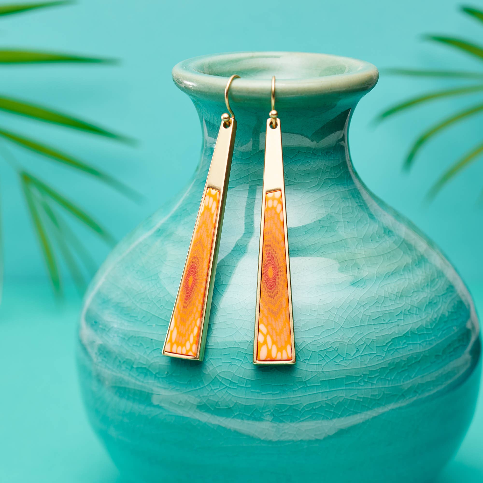 Wholesale Savannah Red Reversible Triangle Earrings for your store