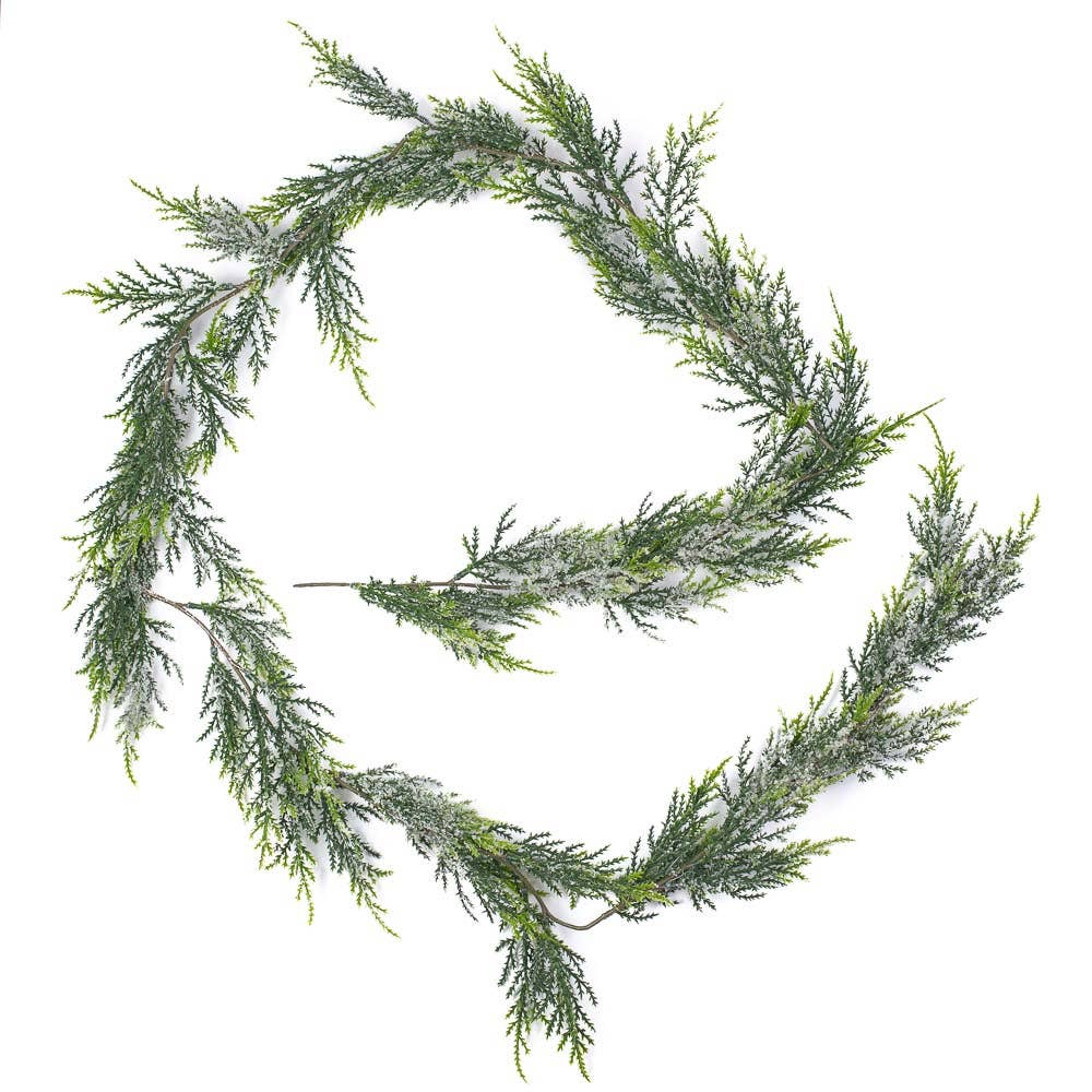 Factory Direct Craft - Vente Fanion/guirlande - Guirlande artificielle de cèdre et de genévrier glacé de 72 pouces7