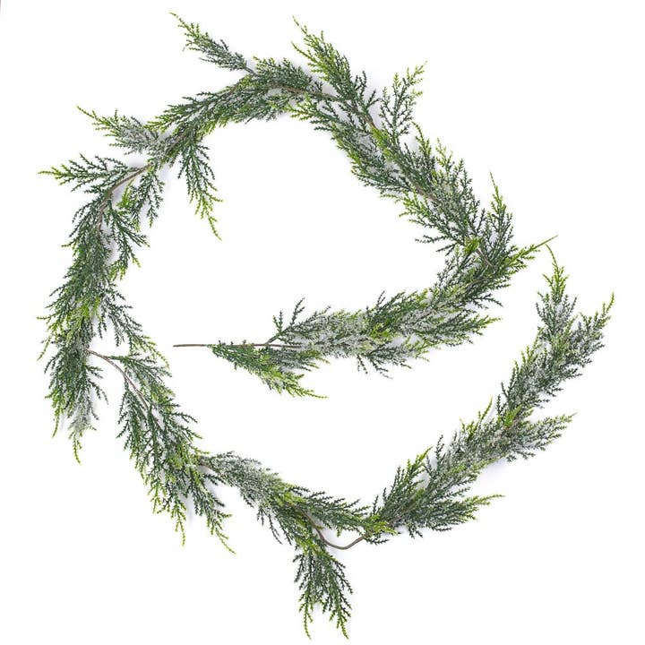 Factory Direct Craft - Vente Fanion/guirlande - Guirlande artificielle de cèdre et de genévrier glacé de 72 pouces7