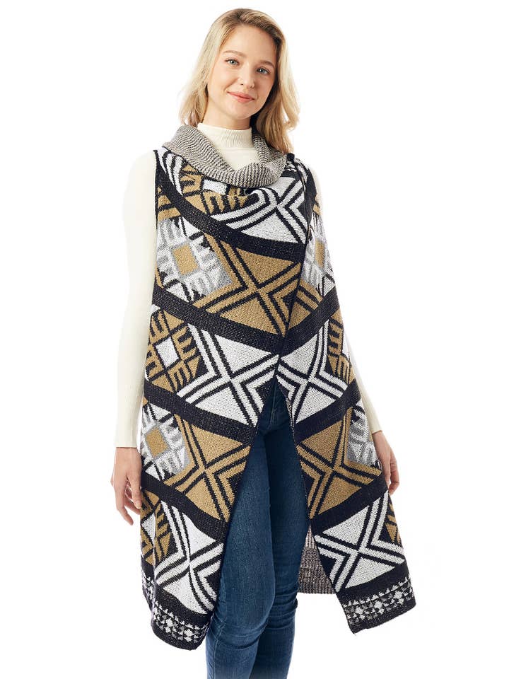 Hana - Wholesale Outerwear Vest - Women's - Aztec Pattern Vest with Button6