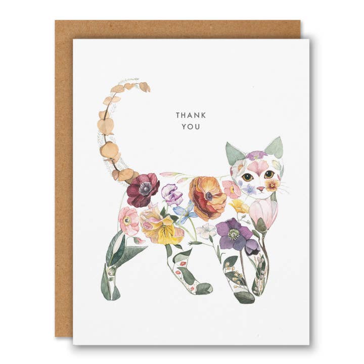 Cat - Thank You Card for wholesale by Sarah Voyer Paper