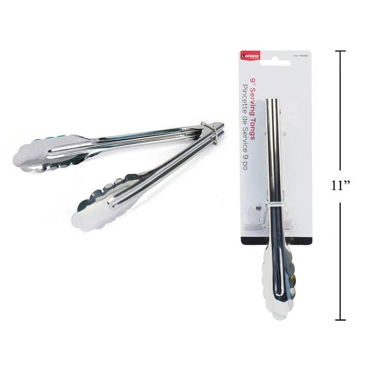 Pinces de service en métal Luciano de 9 po pour la vente par Luciano Gourmet