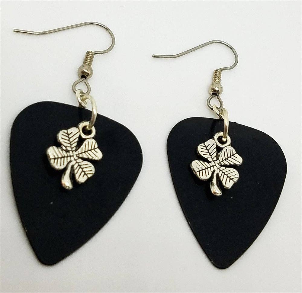 Simply Raevyn - Wholesale Dangle Earrings - Small Shamrock Charm Guitar Pick Earrings3