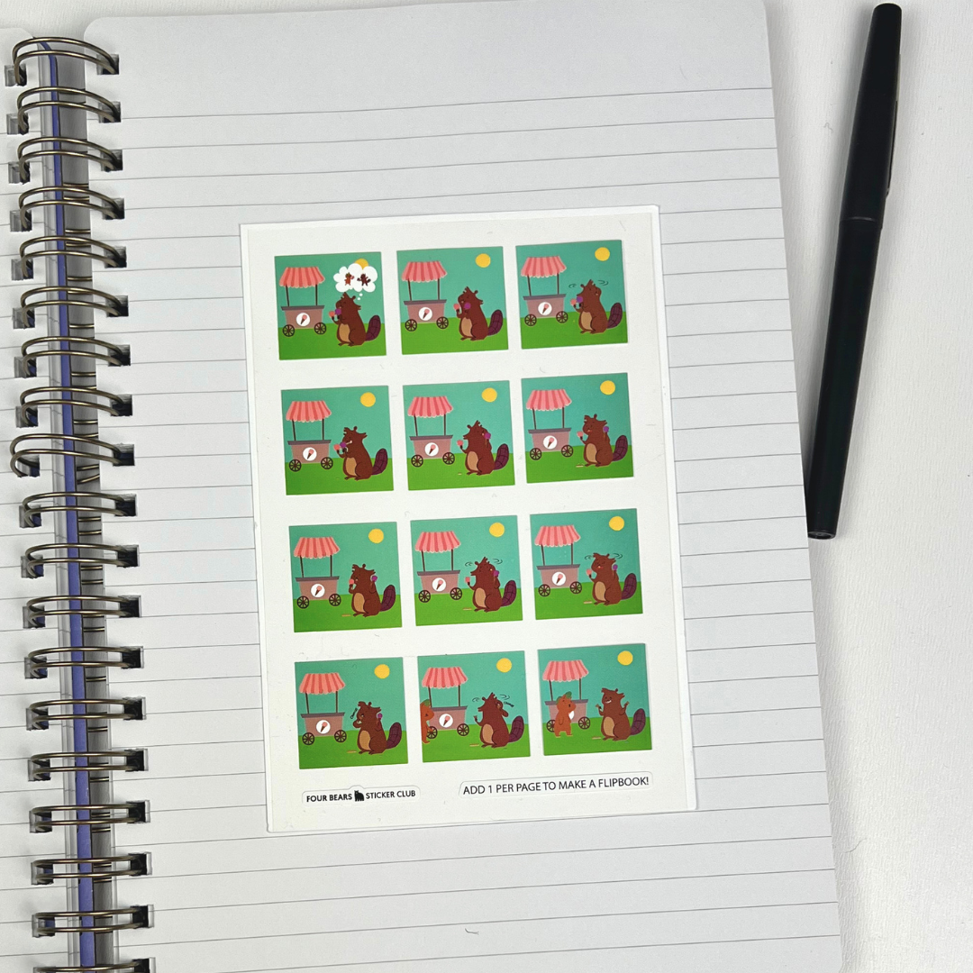 Four Bears Sticker Club - Vente Autocollant - Enfant et bébé - Flipbook de crème glacée3