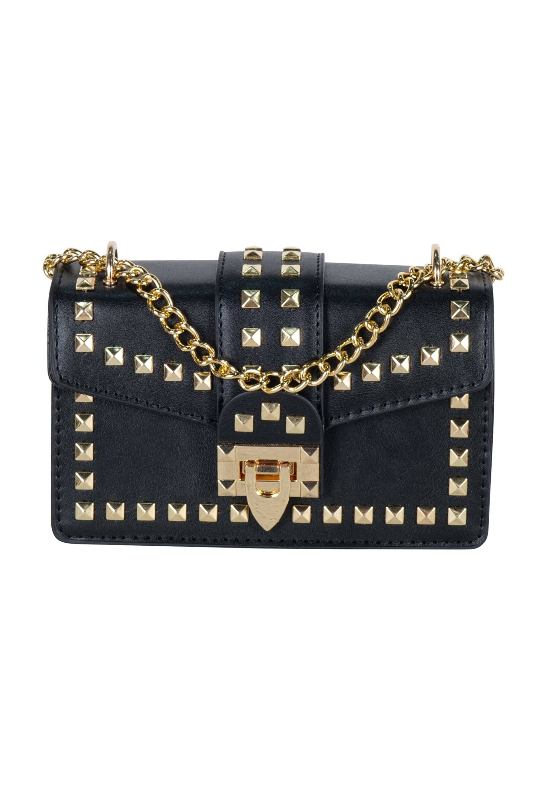 SORT Sort taske med gyldne nitter for engroshandel på Faire0