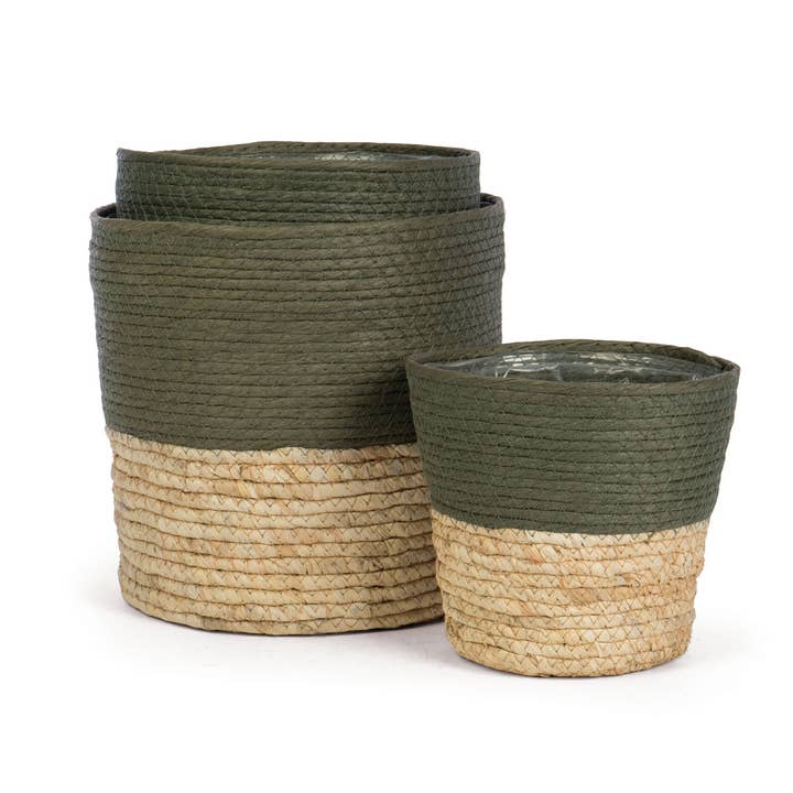 Willow Group - Wholesale Plant Pot - S/3 RD MAIZE PLANTERS SEWN-IN