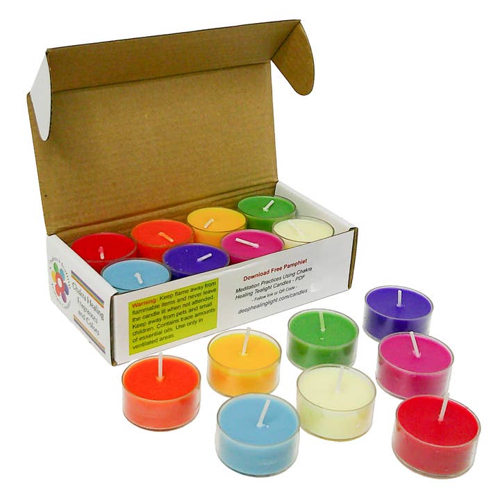 Deep Healing Light - Wholesale Meditation Supplies - Chakra Healing Tealight Candles, Scented and Colored Candles4