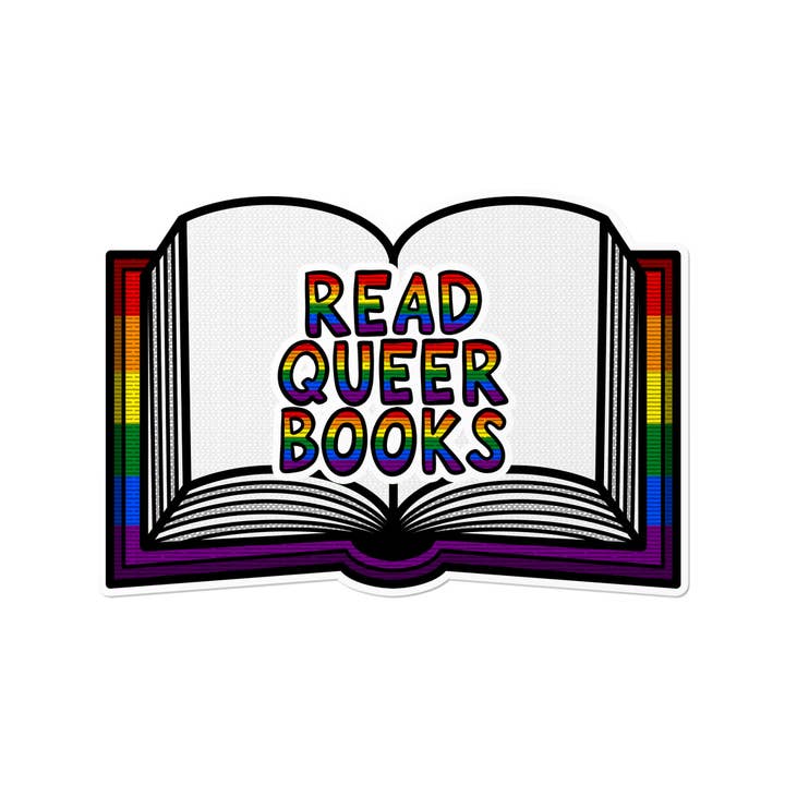 Autocollant 'Read Queer Books' | Fierté LGBTQ+ pour lecteurs passionnés pour la vente par That Queer Card Co