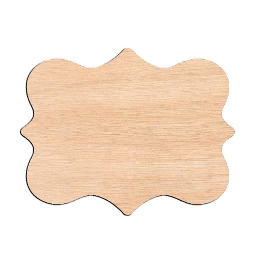 Decorative Rectangle - Raw Wood Cutout for wholesale by Ortmann Woodcraft
