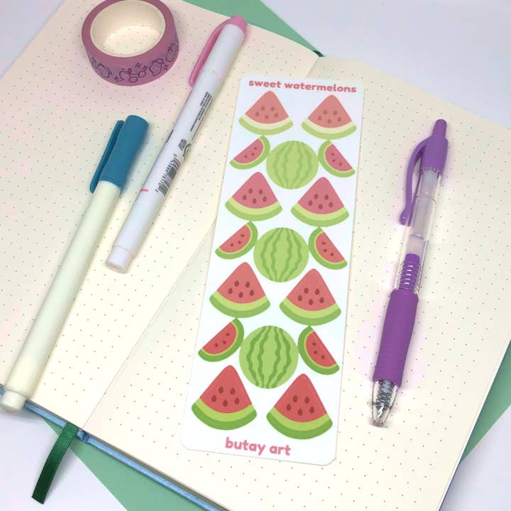 Watermelon Sticker Sheet for wholesale by Butay Art