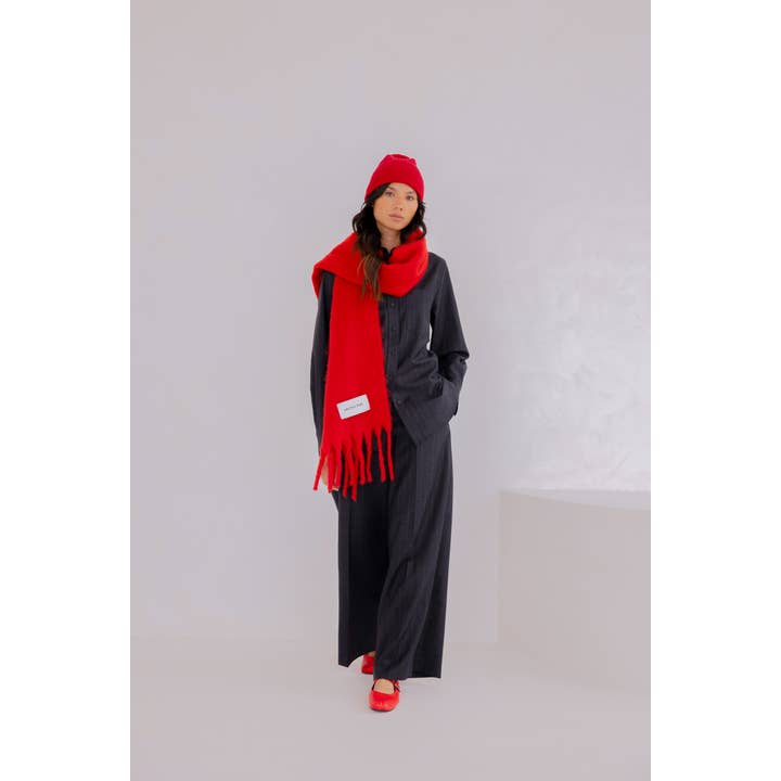 Arctic Fox & Co. - North America - Wholesale Scarf - Women's - The Stockholm Scarf - 100% Recycled - Crimson Red - FW253