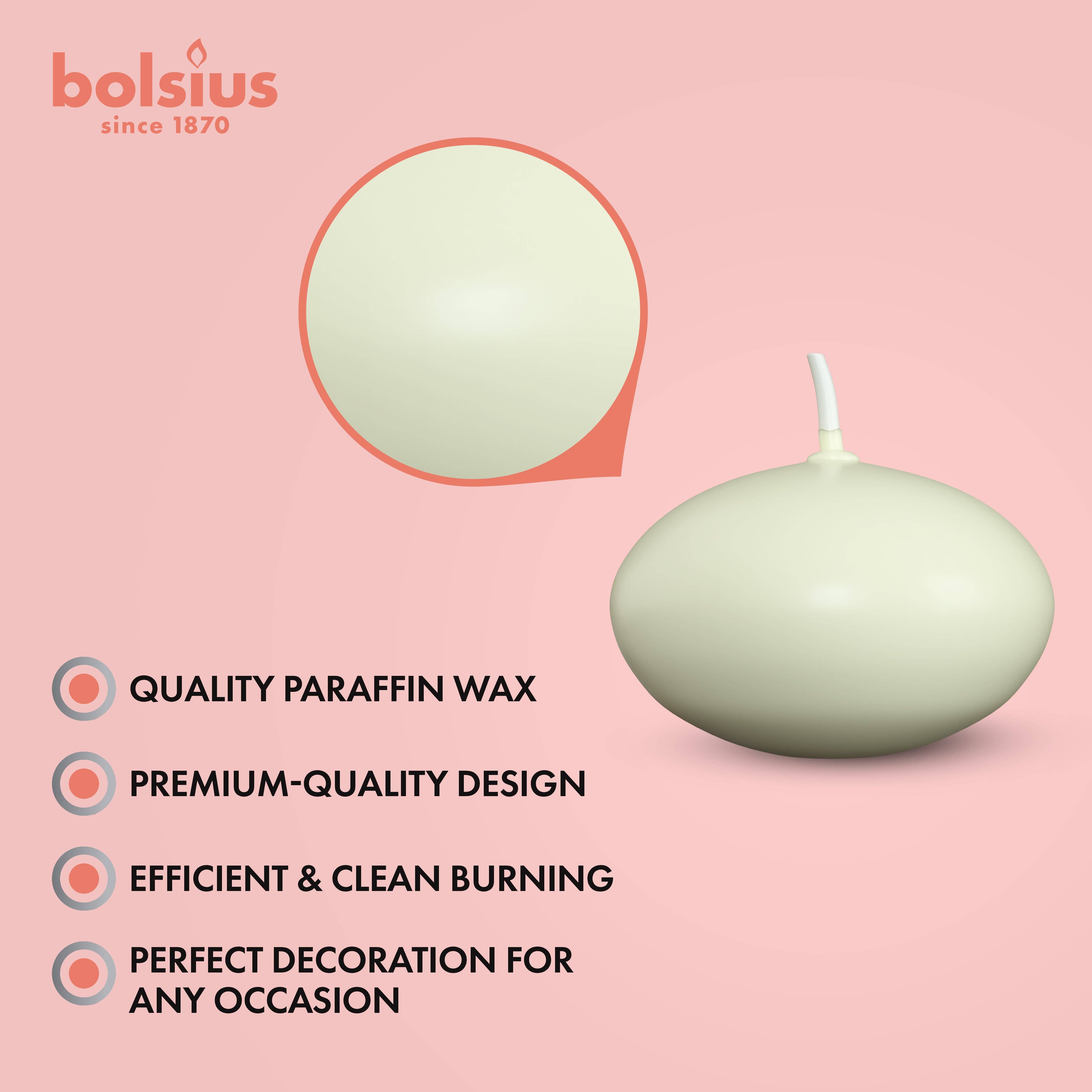 BOLSIUS - Wholesale Grappige kaars - Zwevende kaars van 1,75 inch, set van 20 stuks, ongeparfumeerd voor romantische bruiloftscenterpieces, decoraties, evenementen, zwembad of elke gelegenheid.14