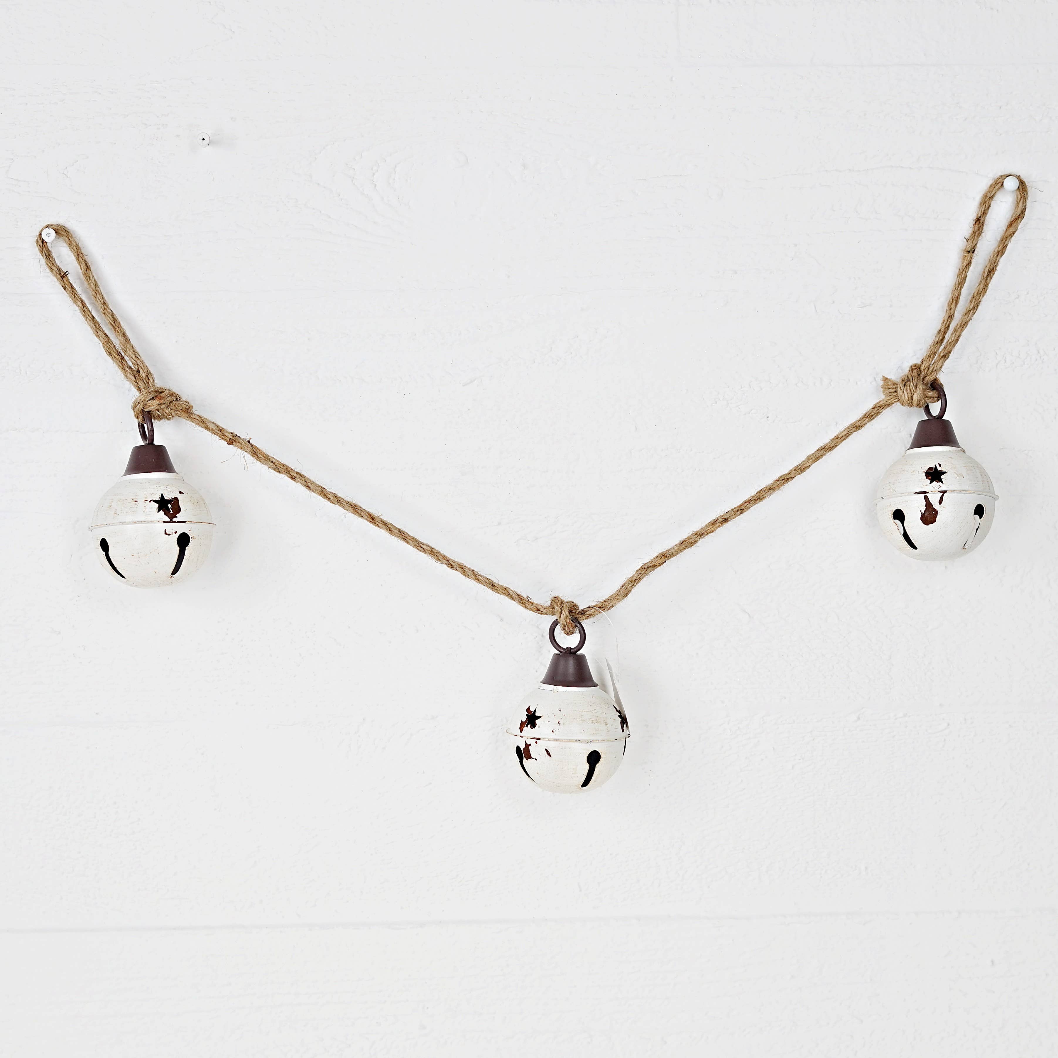 Impressive Enterprises, Inc. - Wholesale Ornament Set - M9980- 3ftL Bell Jute String x3-cream- 3.25"x3.25"x4.25"2