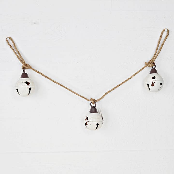 Impressive Enterprises, Inc. - Wholesale Ornament Set - M9980- 3ftL Bell Jute String x3-cream- 3.25"x3.25"x4.25"2