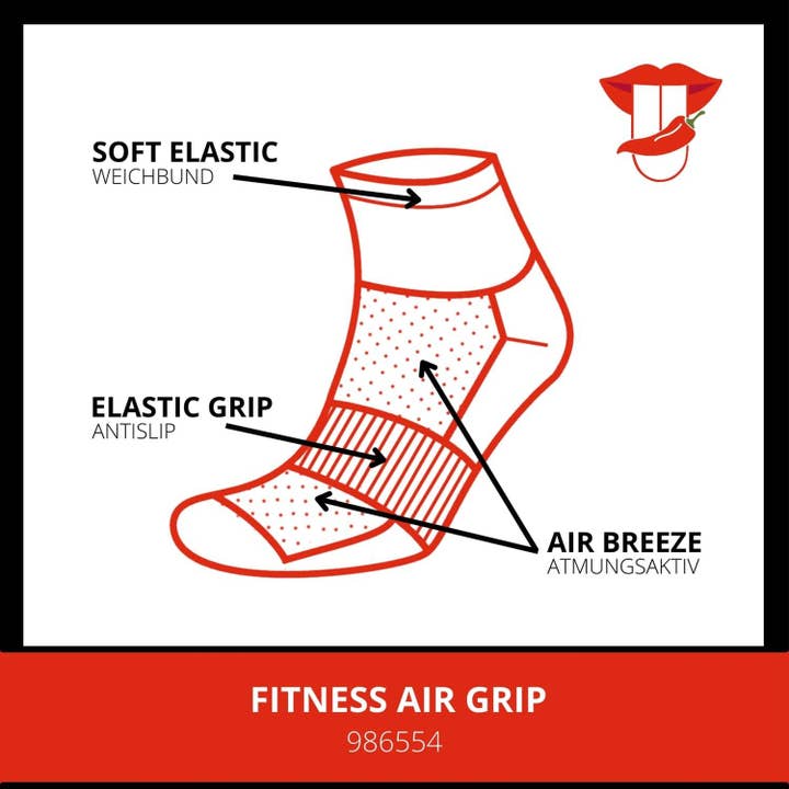 ChiliLifestyle - Wholesale Socks - Unisex - Chili Quarter Fitness AirGrip2