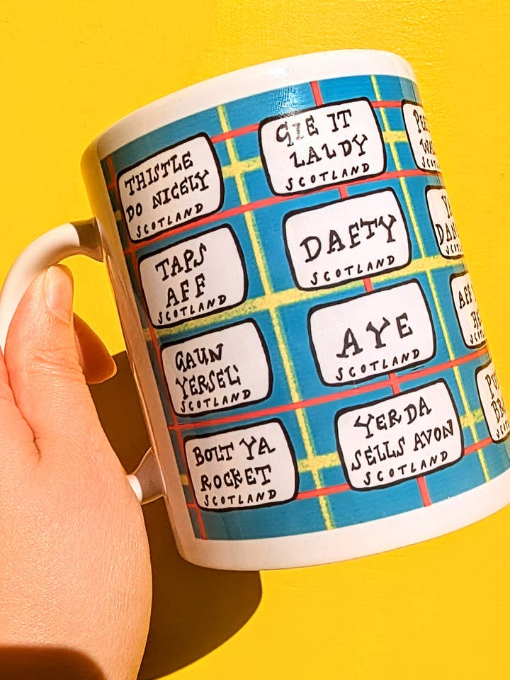 Skotsk Slangskyltar Mugg - Skotska uttryck / talesätt (Kopia) för wholesale av Claire Barclay Draws
