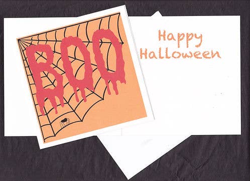 Just Write Arts - Wholesale Halloween Card - Halloween Greeting Note Card - BOO! - 5.5x5.51