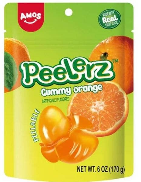 iSweet.ca - Wholesale Gummy - Amos Peelerz Gummy Sub Bag - Orange 6 oz X 12 Units0