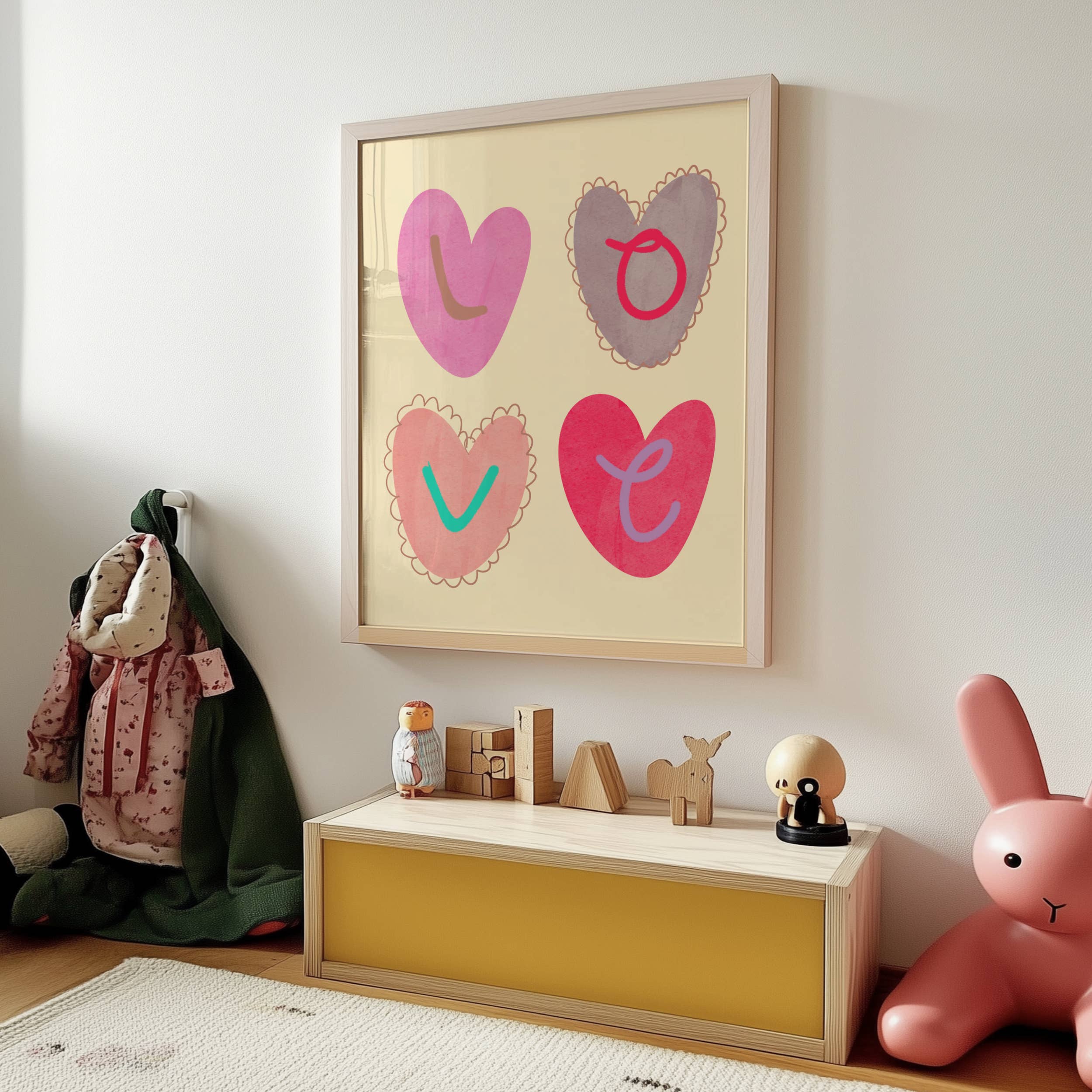 Lara and Kin – wholesale Poster – Kids & Baby – love heart poster, kids wall art, nursery decor, love print2